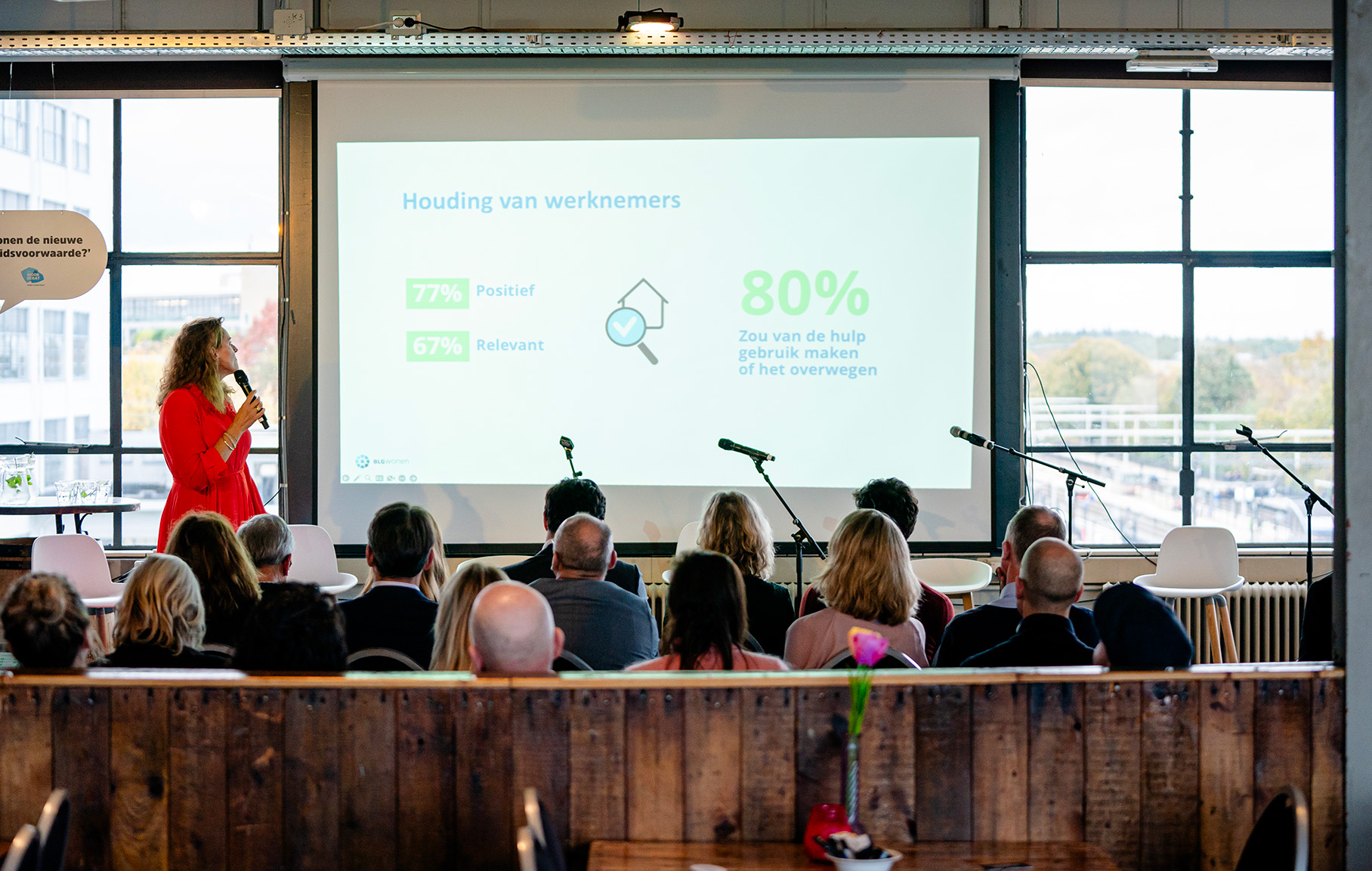 Georgette Lageman (BLG Wonen) presenteert onderzoek naar ‘wonen als arbeidsvoorwaarde’