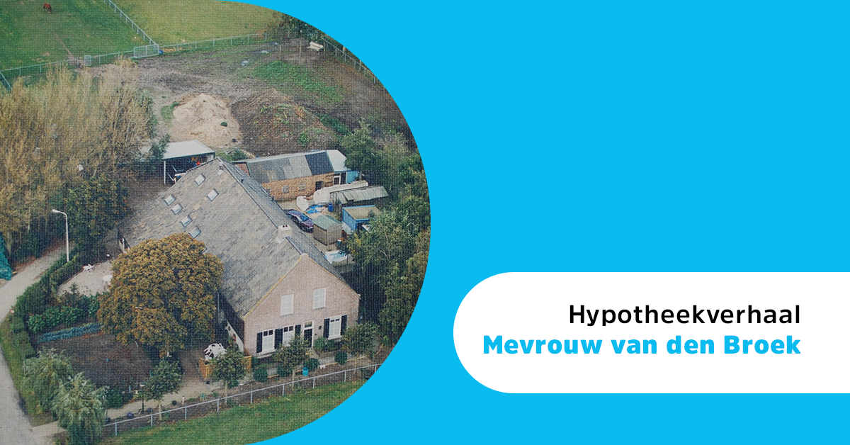 Mevrouw Van den Broek woont samen met haar kinderen op één kavel